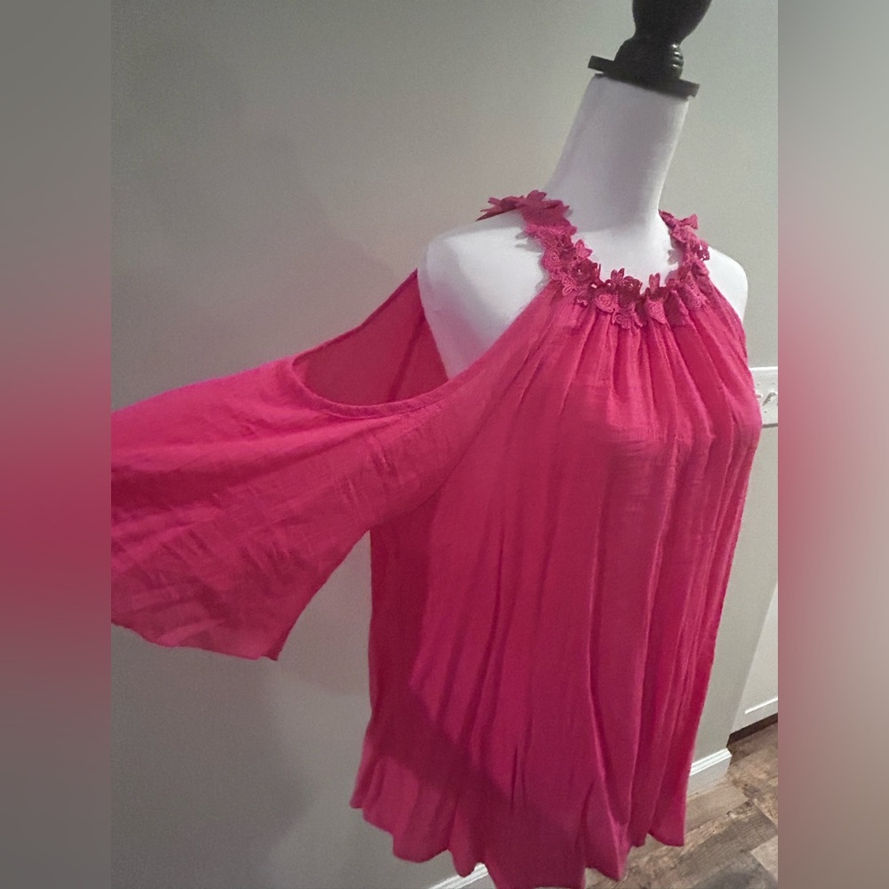 Unique Spectrum Pink Ruffled Blouse